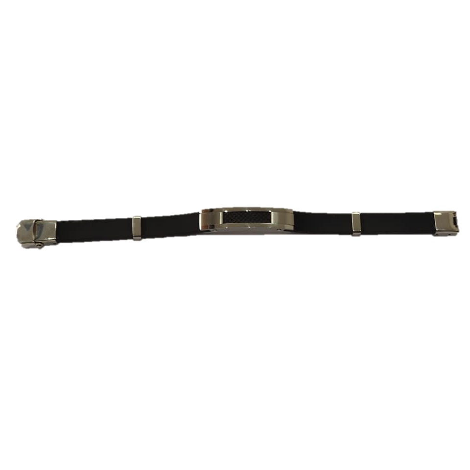 PULSEIRA PRETA COM APLICAÇÕES EM AÇO - A1799-1