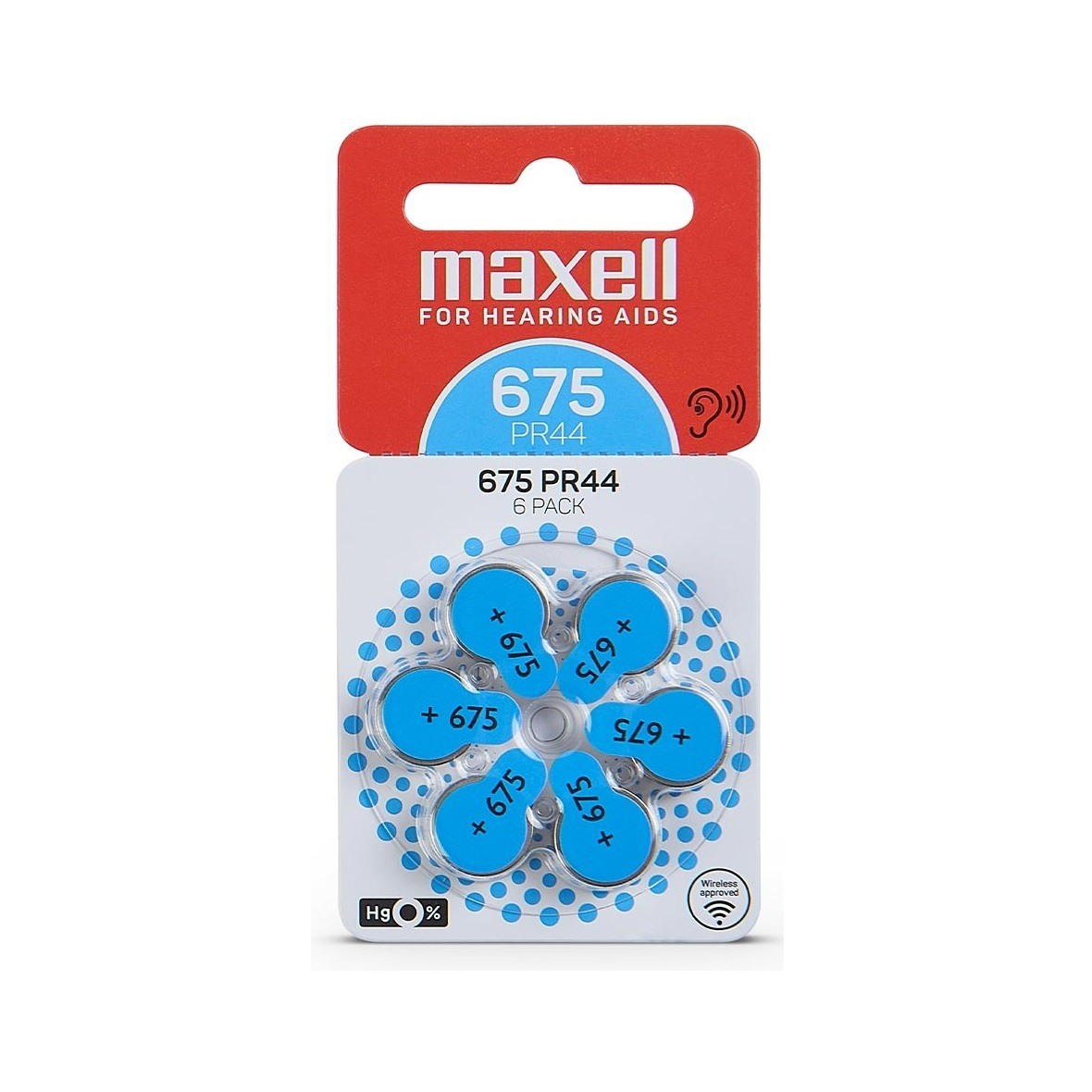 MAXELL 675 - PR44 - blister de 6 pilhas
