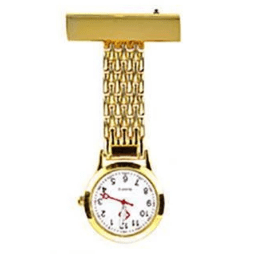 Relógio de enfermeira metal dourado