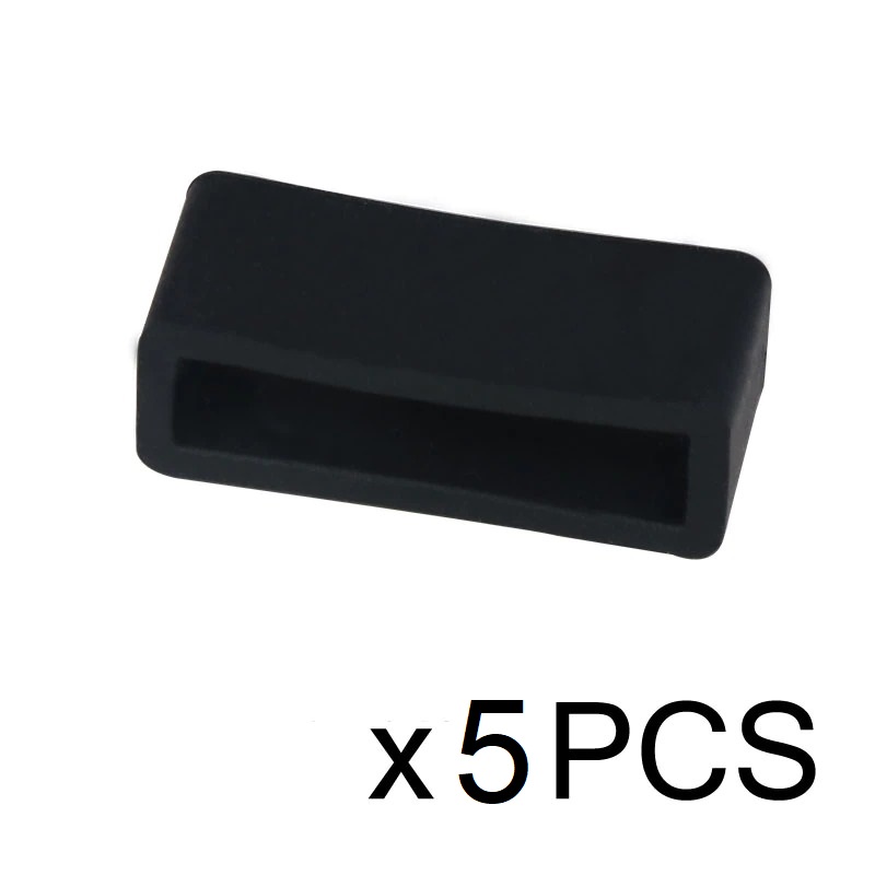 PRESILHA SILICONE PRETA - 16 A 24MM (5PCS)