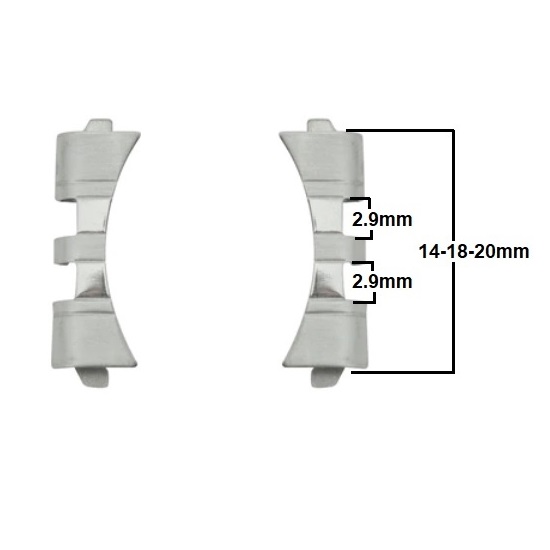 PAR DE TERMINAIS CURVOS - FUROS 2,9MM