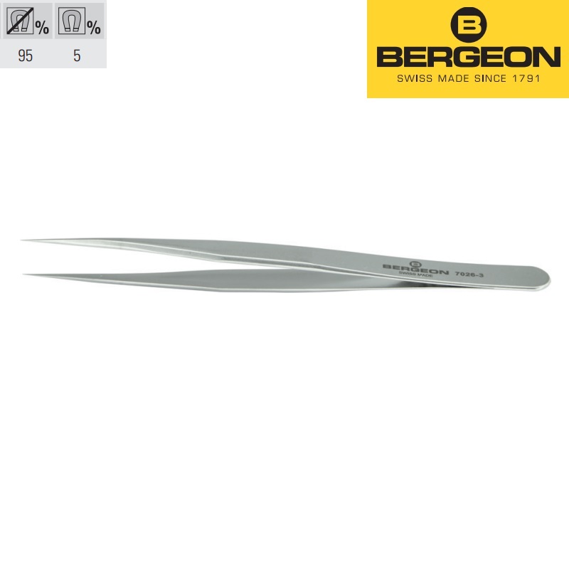 PINÇA TIPO 3 - 95% ANTIMAGNETICA - BERGEON 7025-3 - CT7738