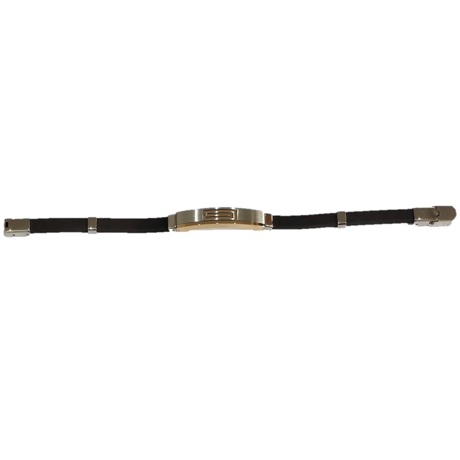 PULSEIRA PRETA COM APLICAÇÕES BICOLOR EM AÇO - D1799-1