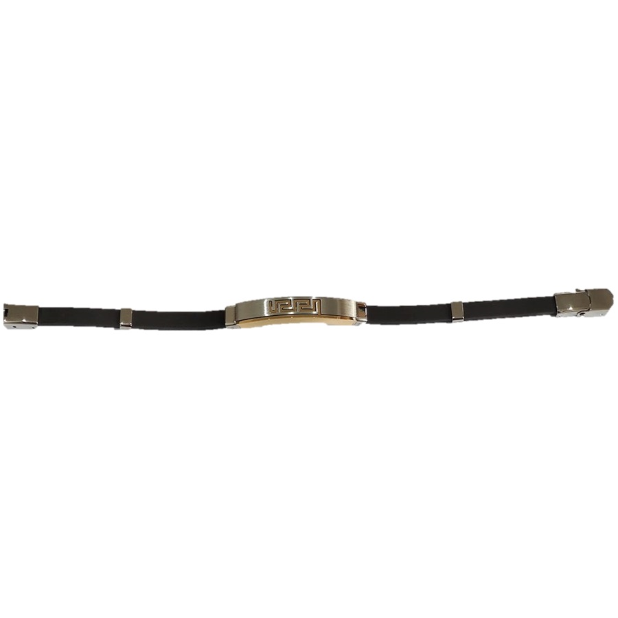 PULSEIRA PRETA COM APLICAÇÕES BICOLOR EM AÇO – D1799-3