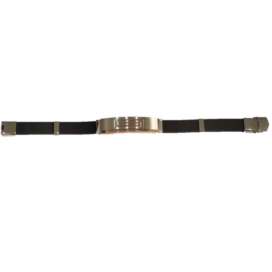 PULSEIRA PRETA COM APLICAÇÕES BICOLOR EM AÇO – D1799-6