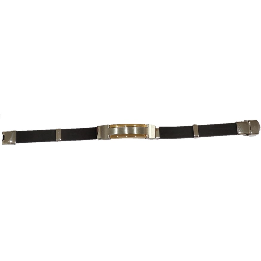 PULSEIRA PRETA COM APLICAÇÕES BICOLOR EM AÇO – D1799-7