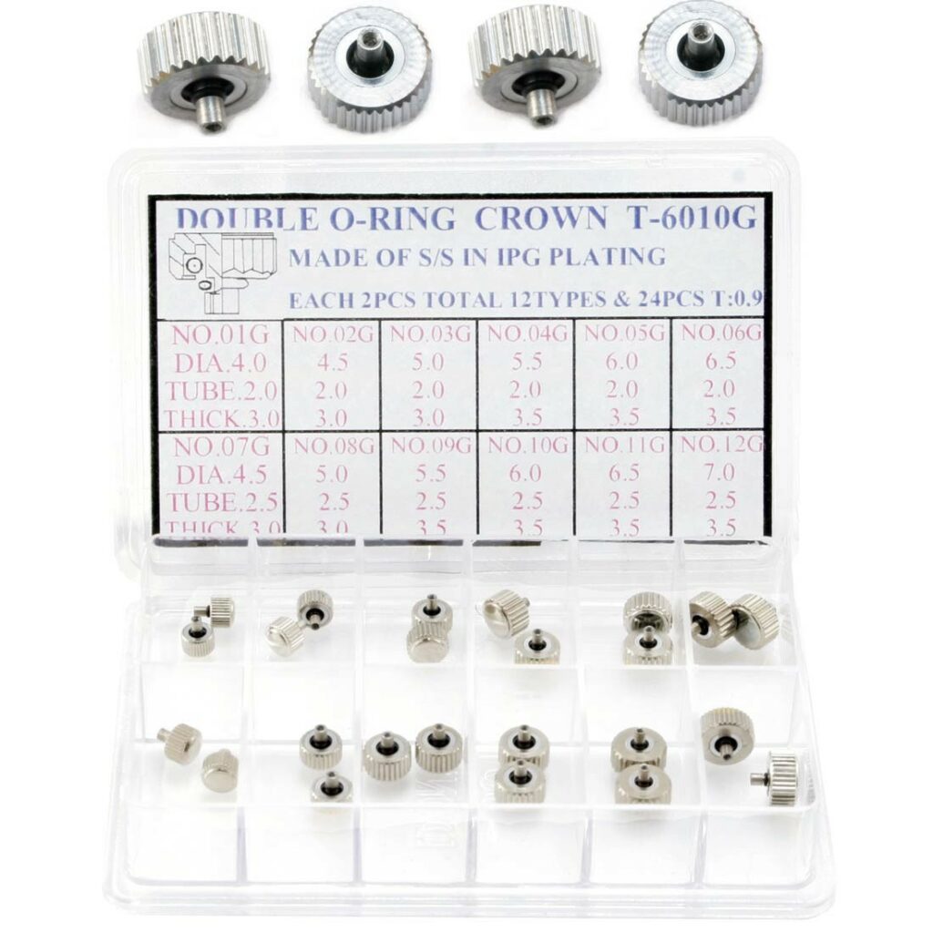SORTIDO DE COROAS CROMADAS COM VEDANTE DUPLO (24PCS)