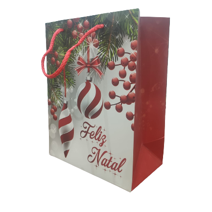 SACOS DE "FELIZ NATAL" - 18X10X23CM (12PCS)