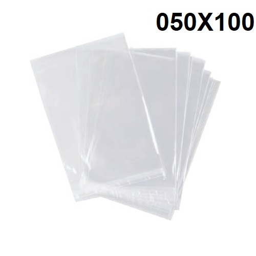 BOLSA PLÁSTICA COM TIRA COLANTE 050X100MM