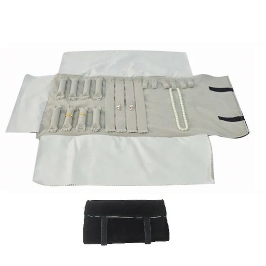 ROLO EM VELUDO CINZA E PRETO - CT8407-J
